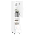 Miniatyrbilde 2 av 11: vidaXL Highboard høyglans hvit 34,5x34x180 cm konstruert tre