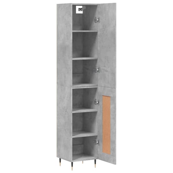 vidaXL Highboard betonggrå 34,5x34x180 cm konstruert tre