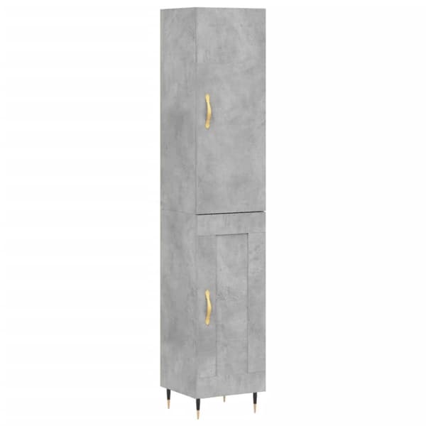 vidaXL Highboard betonggrå 34,5x34x180 cm konstruert tre