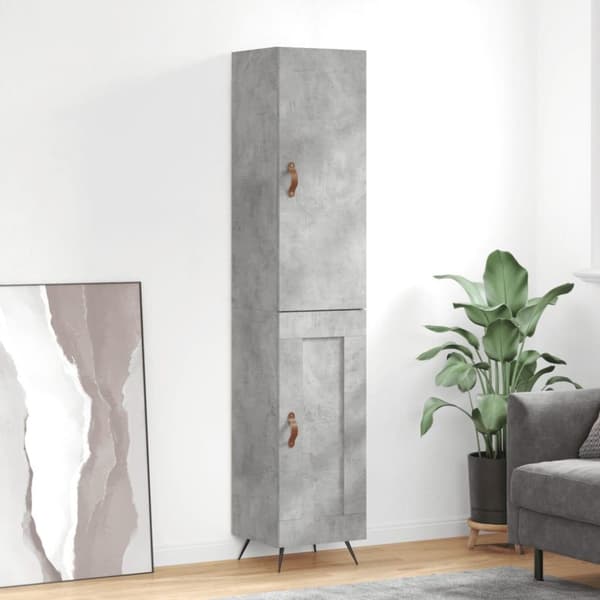 vidaXL skab 34,5x34x180 cm konstrueret træ betongrå