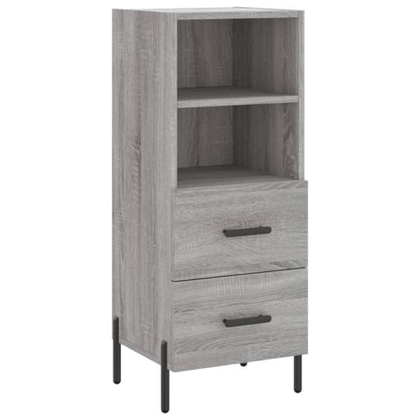 vidaXL højskab 34,5x34x180 cm konstrueret træ grå sonoma-eg