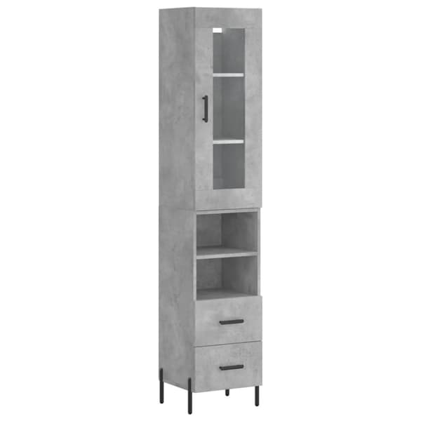 vidaXL skab 34,5x34x180 cm konstrueret træ betongrå