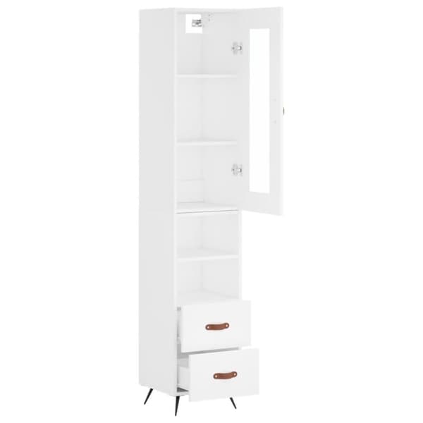 vidaXL Highboard hvit 34,5x34x180 cm konstruert tre