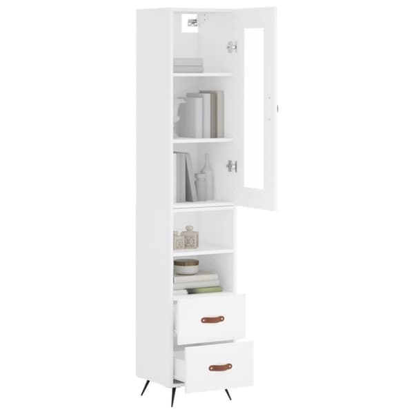 vidaXL Highboard hvit 34,5x34x180 cm konstruert tre