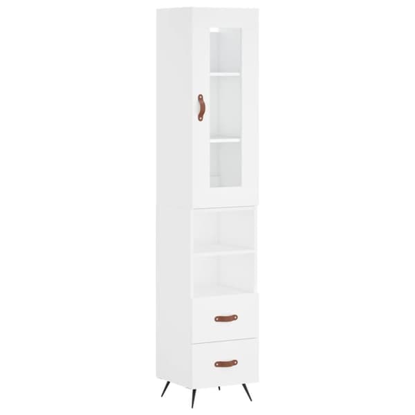 vidaXL Highboard hvit 34,5x34x180 cm konstruert tre