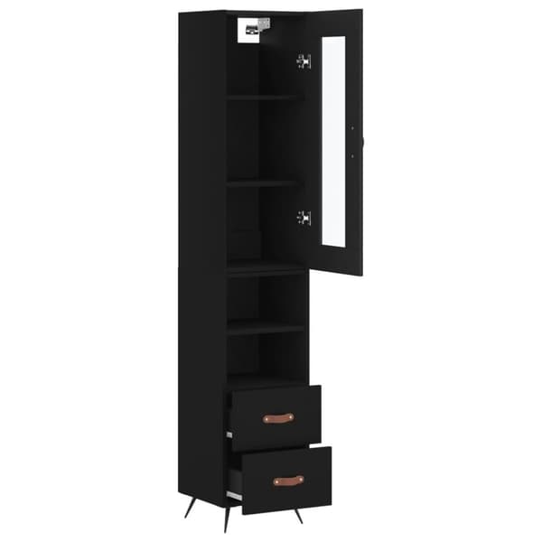vidaXL Highboard svart 34,5x34x180 cm konstruert tre