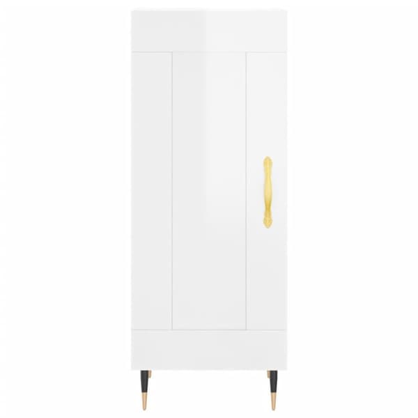 vidaXL Highboard høyglans hvit 34,5x34x180 cm konstruert tre