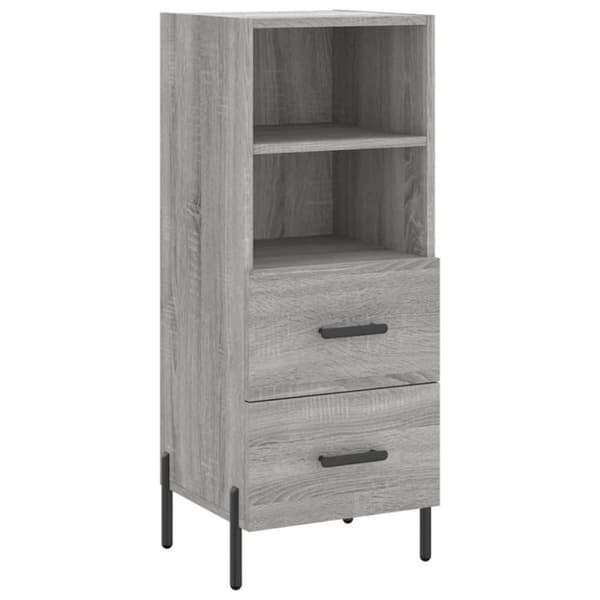 vidaXL Highboard grå sonoma 34,5x34x180 cm konstruert tre