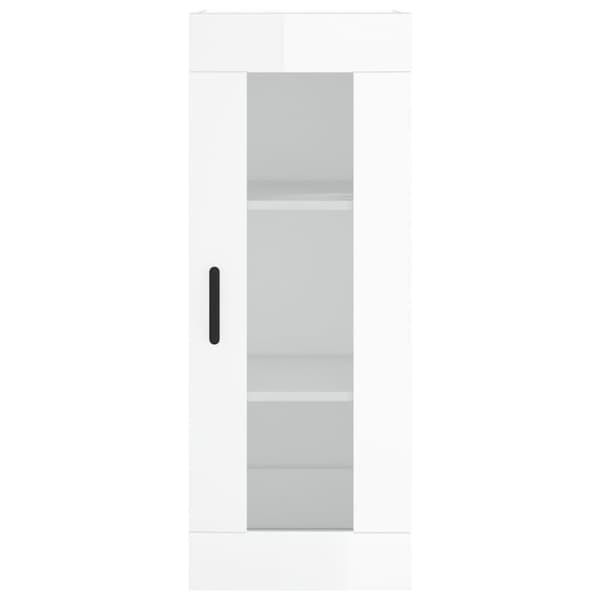 vidaXL Highboard høyglans hvit 34,5x34x180 cm konstruert tre