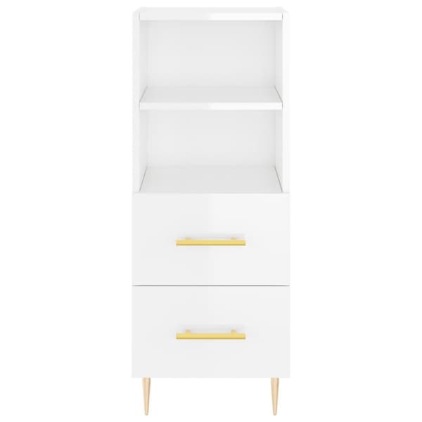 vidaXL skab 34,5x34x180 cm konstrueret træ hvid højglans