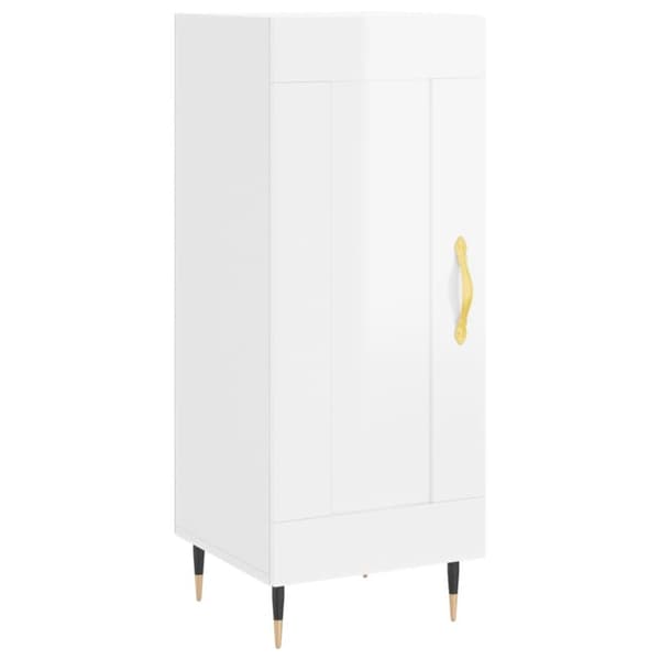 vidaXL skab 34,5x34x180 cm konstrueret træ hvid højglans