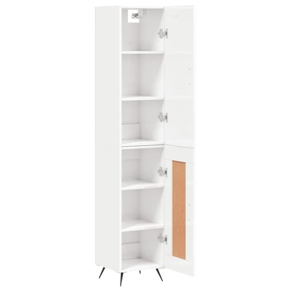 vidaXL skab 34,5x34x180 cm konstrueret træ hvid højglans