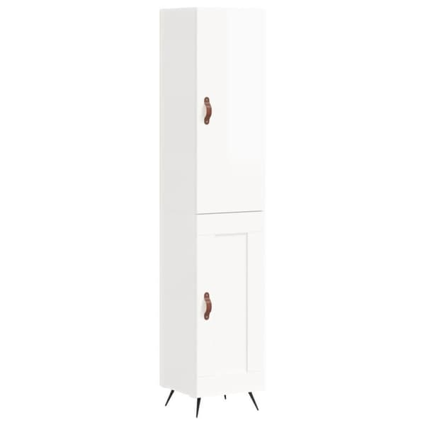 vidaXL skab 34,5x34x180 cm konstrueret træ hvid højglans