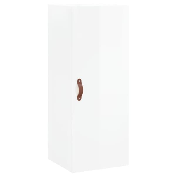vidaXL Highboard høyglans hvit 34,5x34x180 cm konstruert tre