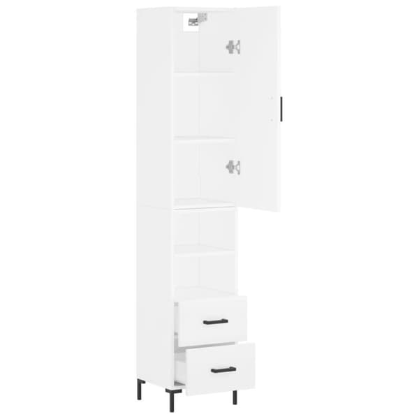 vidaXL Högskåp vit 34,5x34x180 cm konstruerat trä