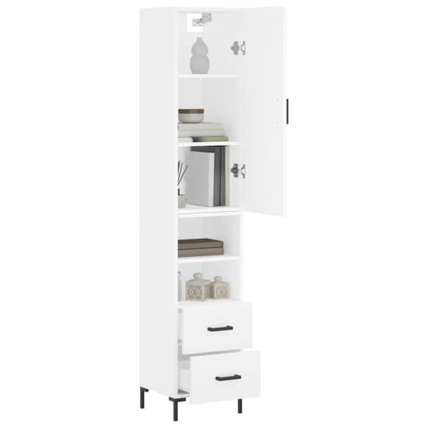 vidaXL Högskåp vit 34,5x34x180 cm konstruerat trä