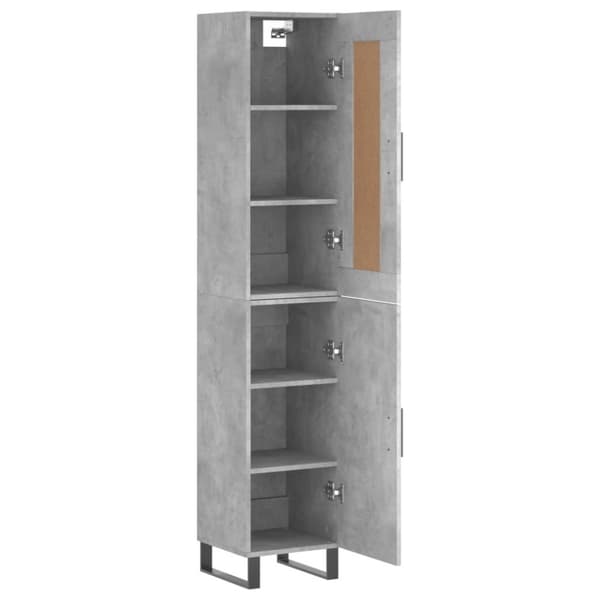 vidaXL Högskåp betonggrå 34,5x34x180 cm konstruerat trä
