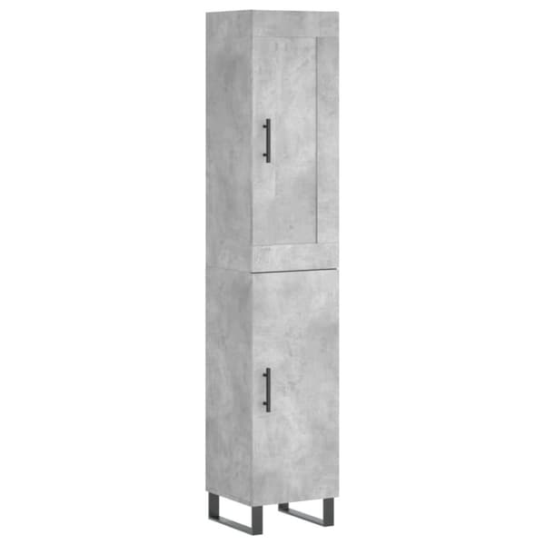 vidaXL Högskåp betonggrå 34,5x34x180 cm konstruerat trä