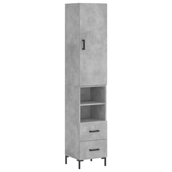 vidaXL skab 34,5x34x180 cm konstrueret træ betongrå