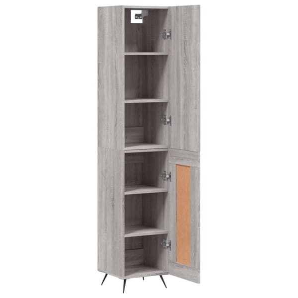 vidaXL højskab 34,5x34x180 cm konstrueret træ grå sonoma-eg