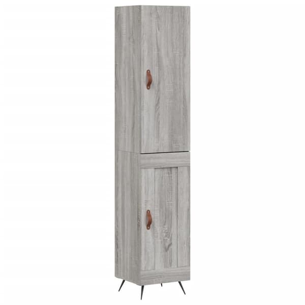 vidaXL højskab 34,5x34x180 cm konstrueret træ grå sonoma-eg