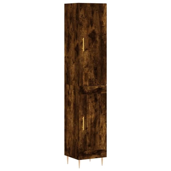 vidaXL skab 34,5x34x180 cm konstrueret træ røget egetræ