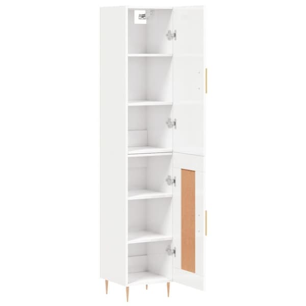 vidaXL skab 34,5x34x180 cm konstrueret træ hvid højglans