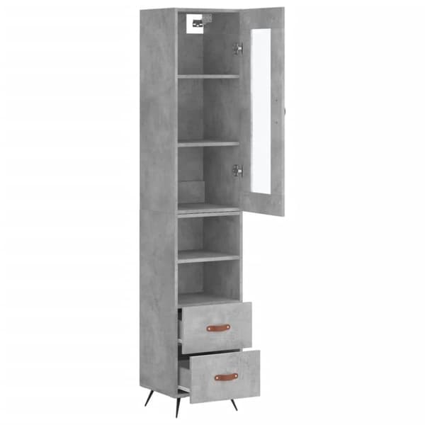 vidaXL skab 34,5x34x180 cm konstrueret træ betongrå