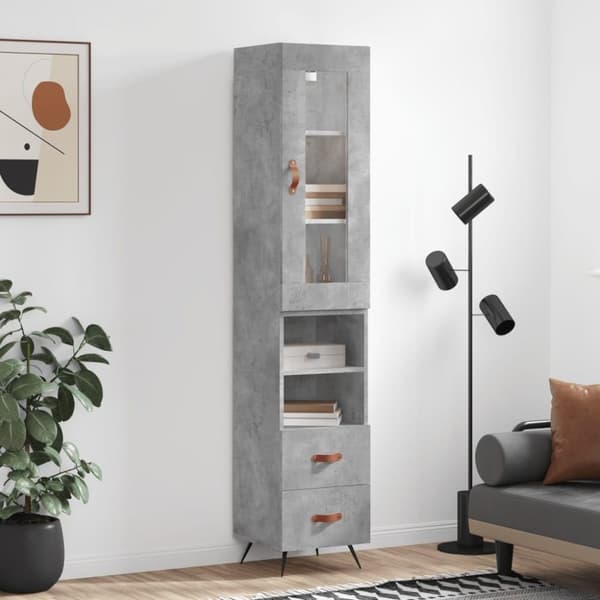 vidaXL skab 34,5x34x180 cm konstrueret træ betongrå
