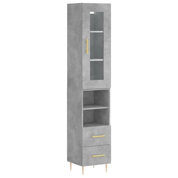 vidaXL skab 34,5x34x180 cm konstrueret træ betongrå