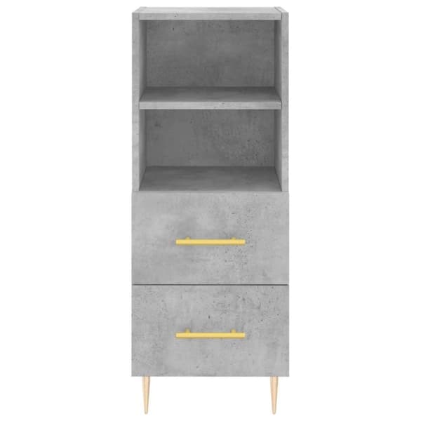 vidaXL Highboard betonggrå 34,5x34x180 cm konstruert tre