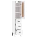 Miniatyrbillede 3 af 11: vidaXL skab 34,5x34x180 cm konstrueret træ hvid