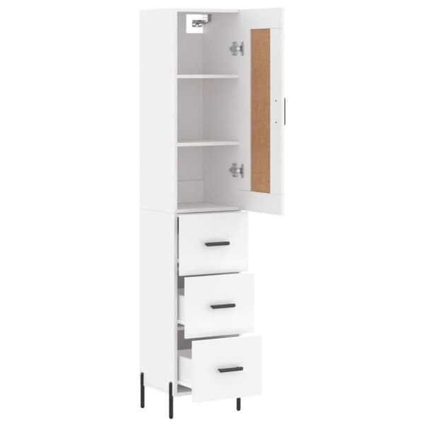 vidaXL Högskåp vit 34,5x34x180 cm konstruerat trä