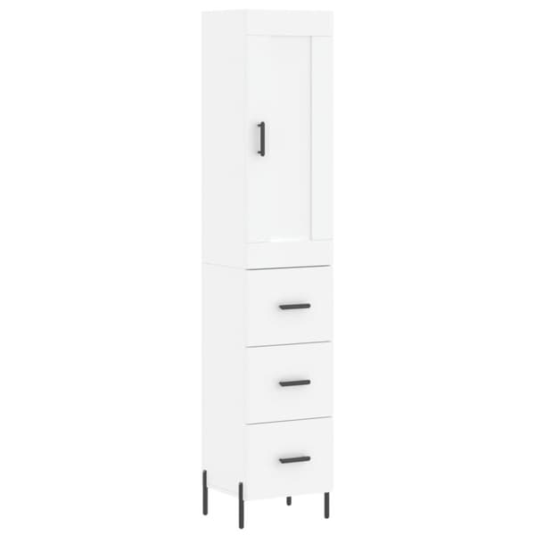 vidaXL Högskåp vit 34,5x34x180 cm konstruerat trä