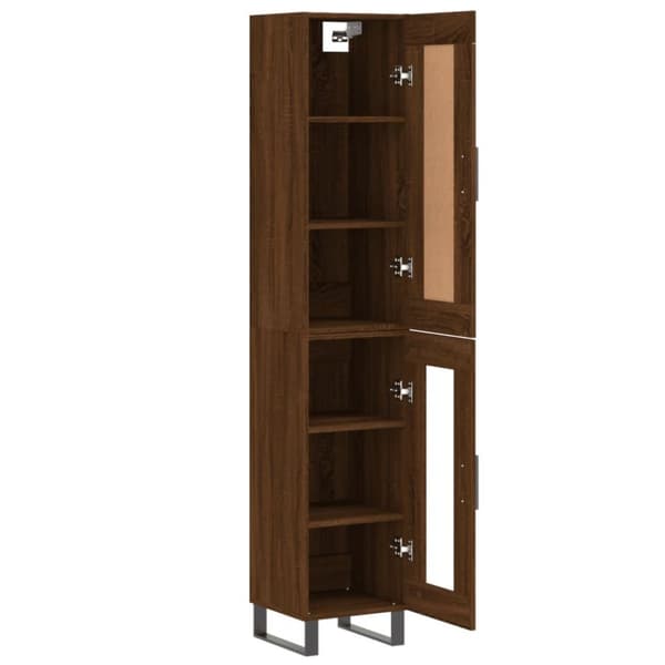 vidaXL skab 34,5x34x180 cm konstrueret træ brun egetræsfarve