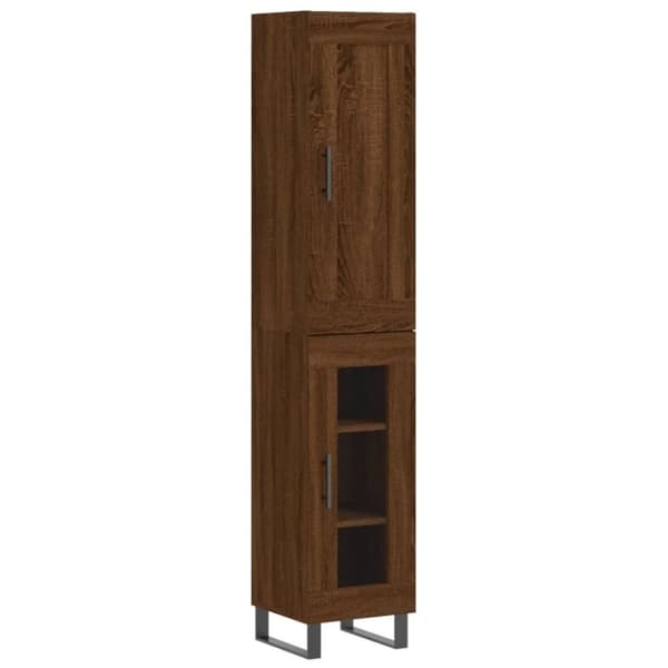 vidaXL skab 34,5x34x180 cm konstrueret træ brun egetræsfarve