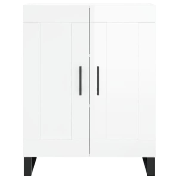 vidaXL skænk 69,5x34x90 cm konstrueret træ hvid højglans