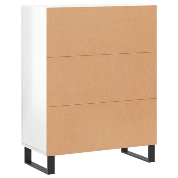 vidaXL skænk 69,5x34x90 cm konstrueret træ hvid højglans