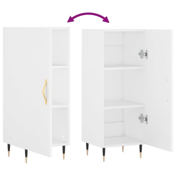 vidaXL Skjenk hvit 34,5x34x90 cm konstruert tre