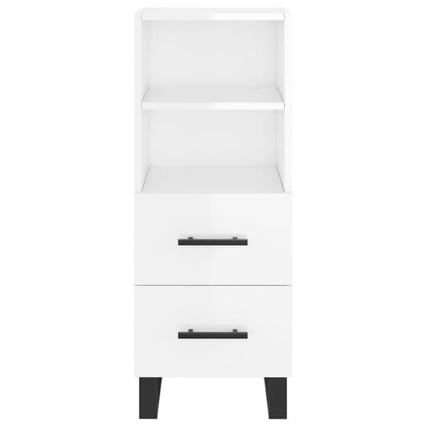 vidaXL Highboard høyglans hvit 34,5x34x180 cm konstruert tre