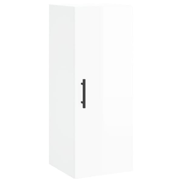 vidaXL Highboard høyglans hvit 34,5x34x180 cm konstruert tre