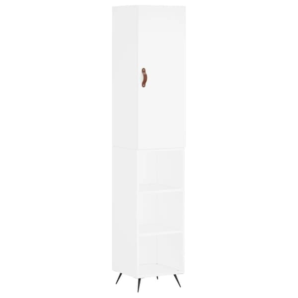 vidaXL Highboard hvit 34,5x34x180 cm konstruert tre