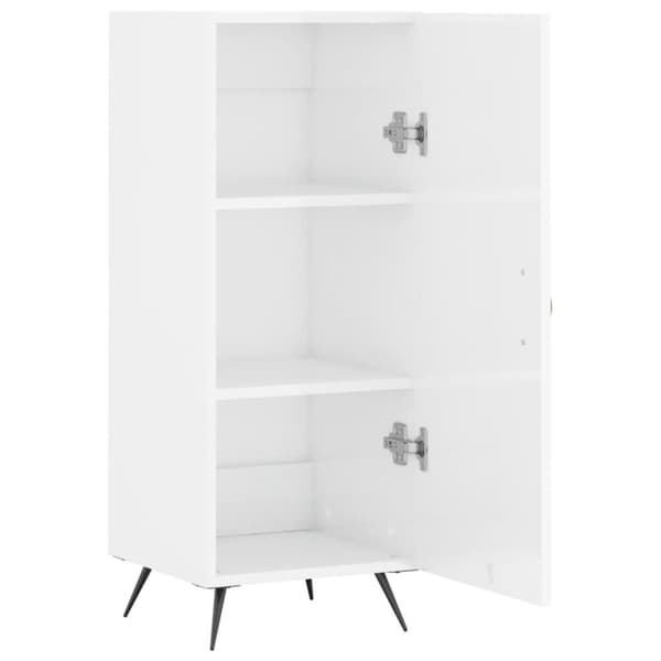 vidaXL skænk 34,5x34x90 cm konstrueret træ hvid højglans