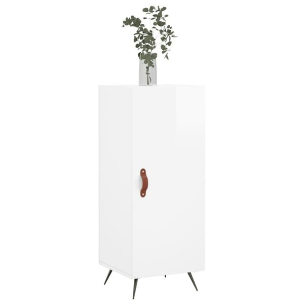 vidaXL skænk 34,5x34x90 cm konstrueret træ hvid højglans