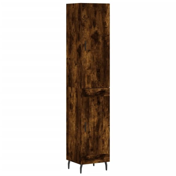 vidaXL Highboard røkt eik 34,5x34x180 cm konstruert tre