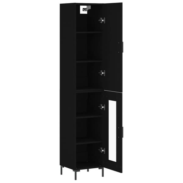 vidaXL Highboard svart 34,5x34x180 cm konstruert tre