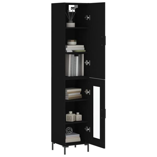 vidaXL skab 34,5x34x180 cm konstrueret træ sort