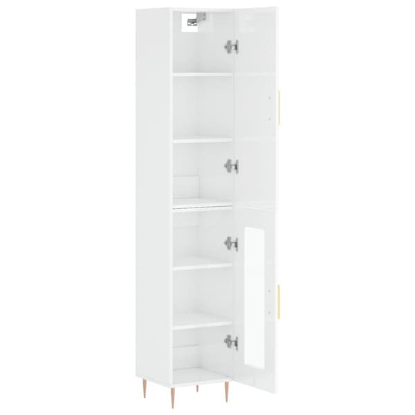 vidaXL skab 34,5x34x180 cm konstrueret træ hvid højglans