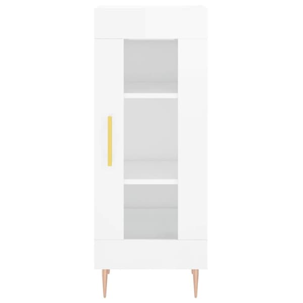 vidaXL skab 34,5x34x180 cm konstrueret træ hvid højglans