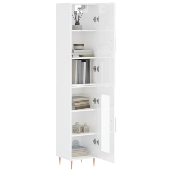 vidaXL skab 34,5x34x180 cm konstrueret træ hvid højglans